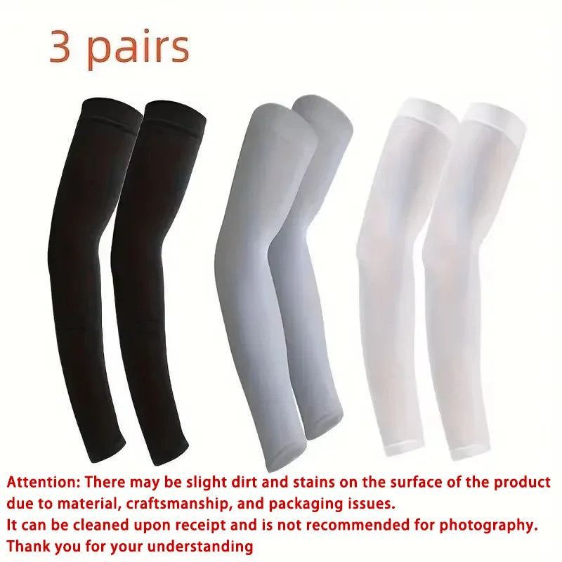 Breathable uv protective arm sleeves set polyester material for outdoor use - product image