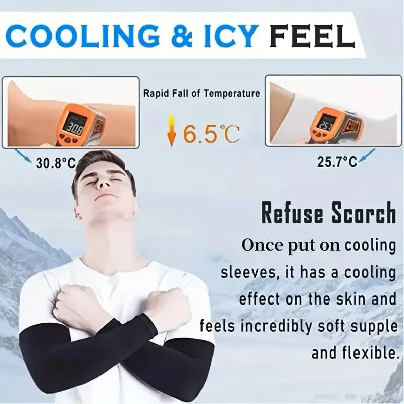 Breathable uv protective arm sleeves set polyester material for outdoor use - product image