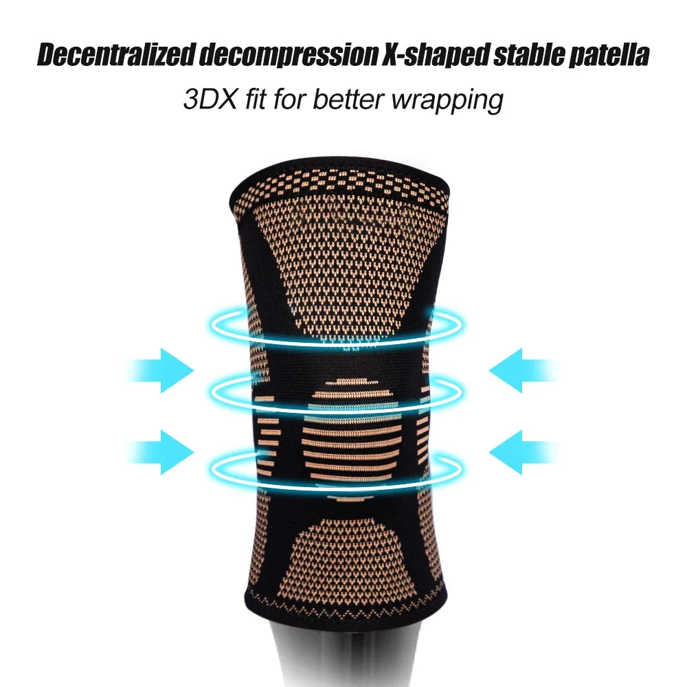 Copper compression knee brace with 3d weave technology for joint pain relief - product image
