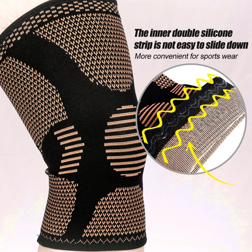 Copper compression knee brace with 3d weave technology for joint pain relief - product image