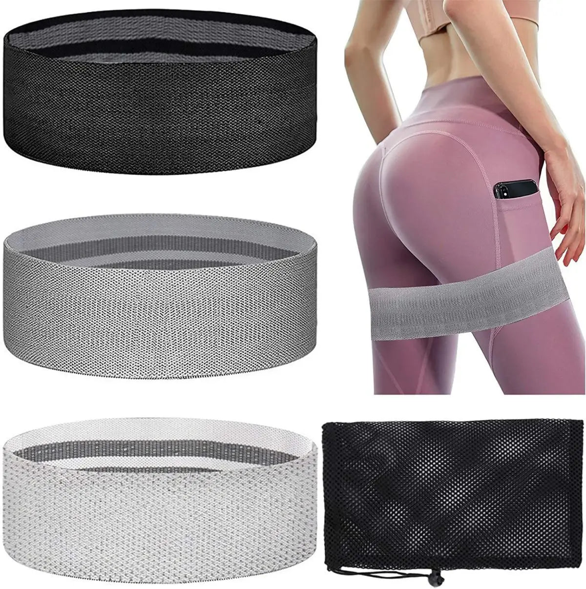 Crochet gradient color resistance band for deep squat and buttocks shaping - product image