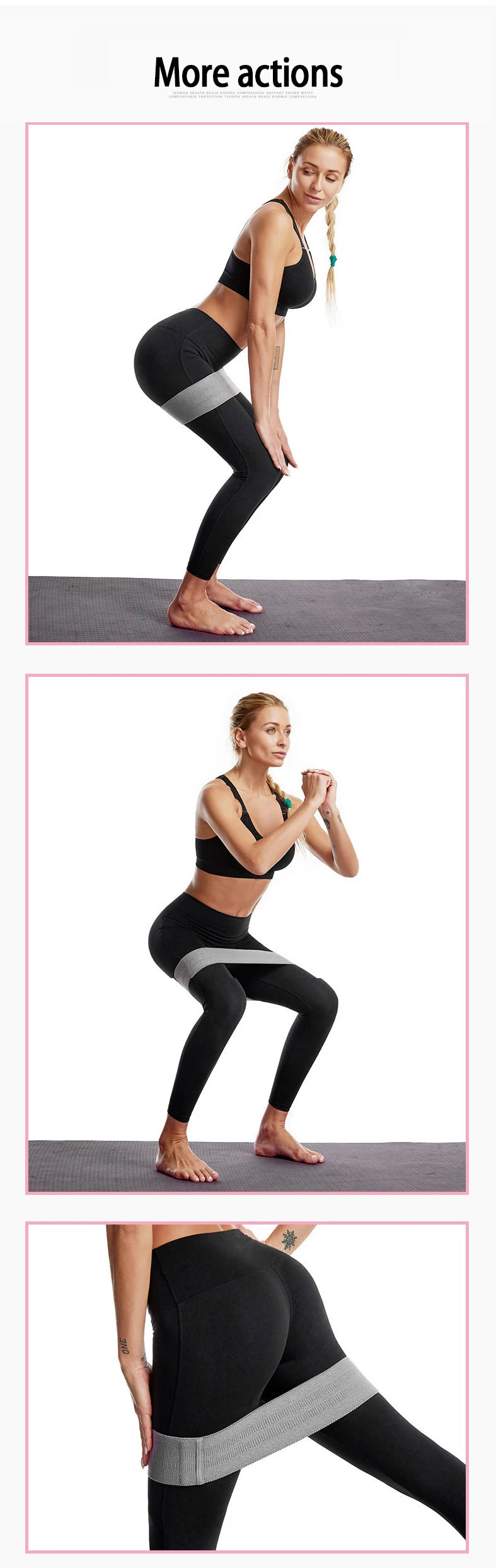 Crochet gradient color resistance band for deep squat and buttocks shaping - product image