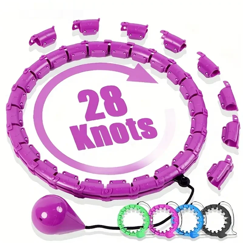 Detachable adjustable waist training pilates fitness hoop with massage - product image