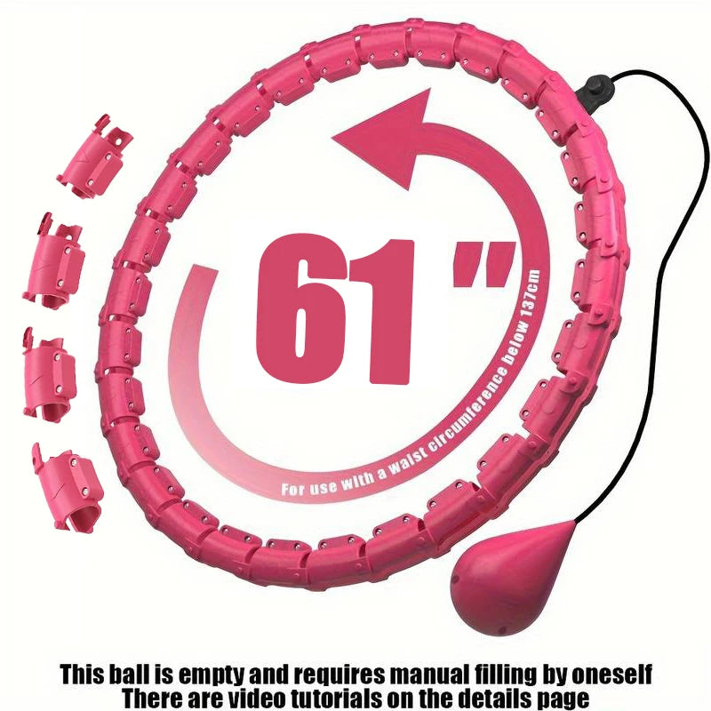 Detachable adjustable waist training pilates fitness hoop with massage - product image