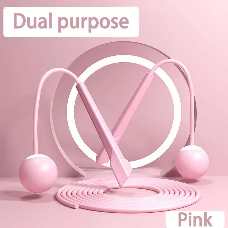 Dual purpose adjustable jump rope for cordless and traditional fitness training - product image