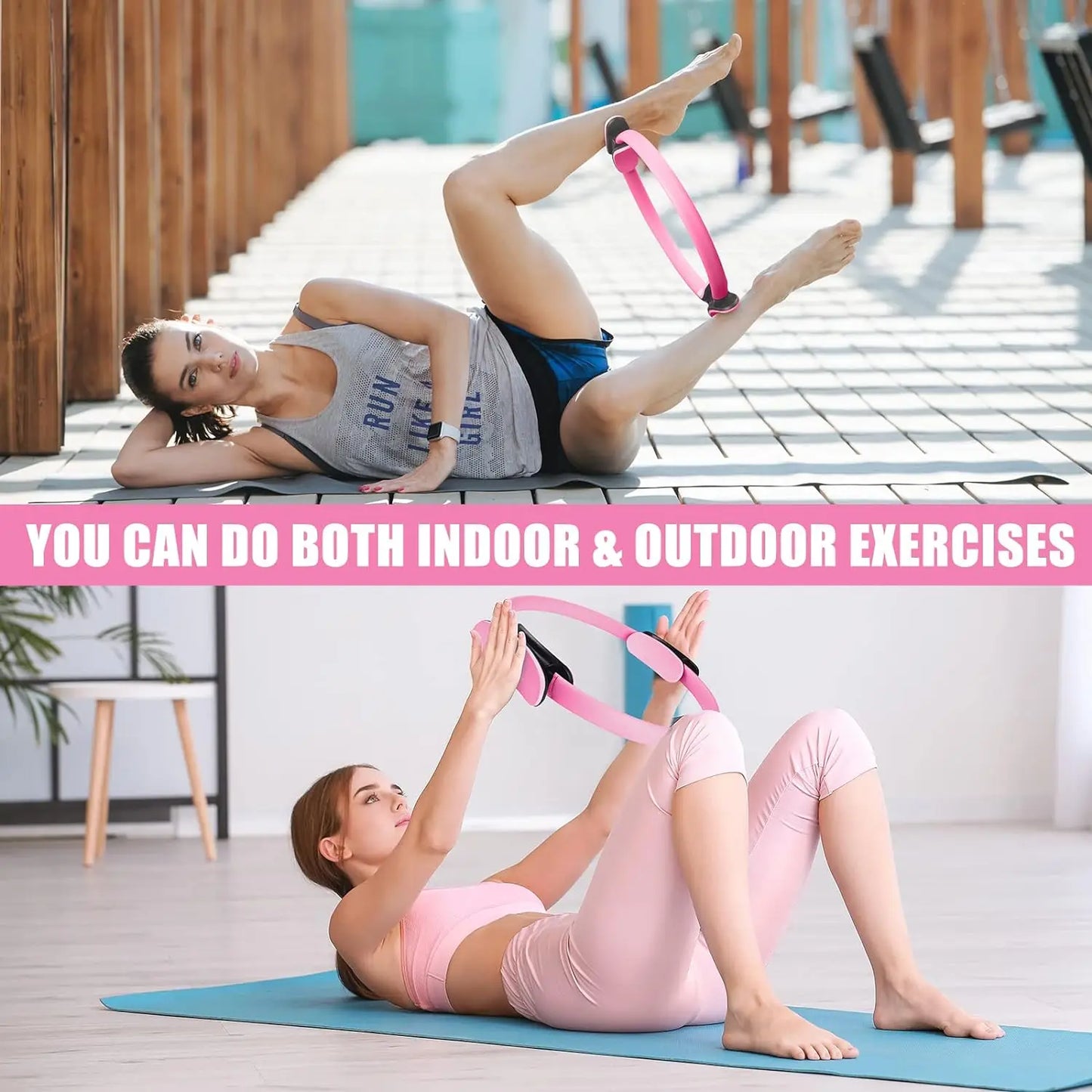 Durable pilates yoga ring with fiberglass core for flexibility and strength training - product image
