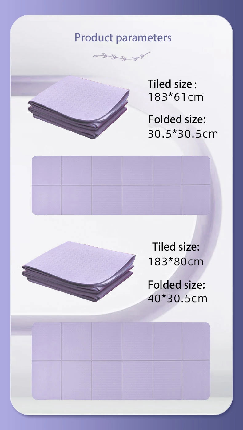 Eco-friendly foldable tpe yoga mat with non-slip double-sided texture and carry strap - product image