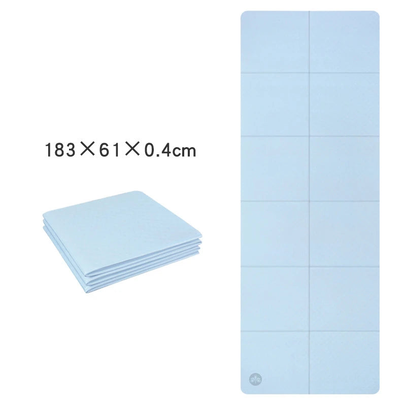 Eco-friendly foldable tpe yoga mat with non-slip double-sided texture and carry strap - product image