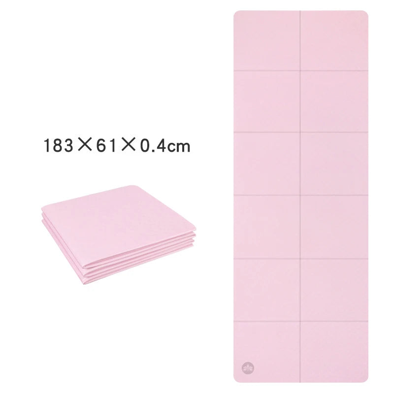 Eco-friendly foldable tpe yoga mat with non-slip double-sided texture and carry strap - product image