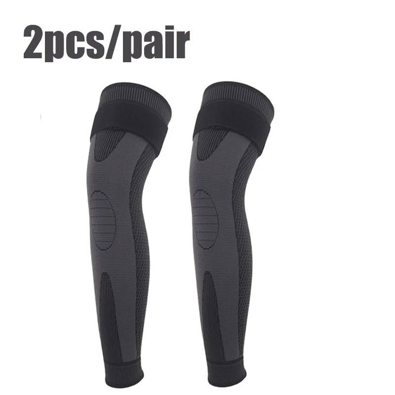 Elastic non-slip knee sleeve with adjustable compression strap polyester - product image