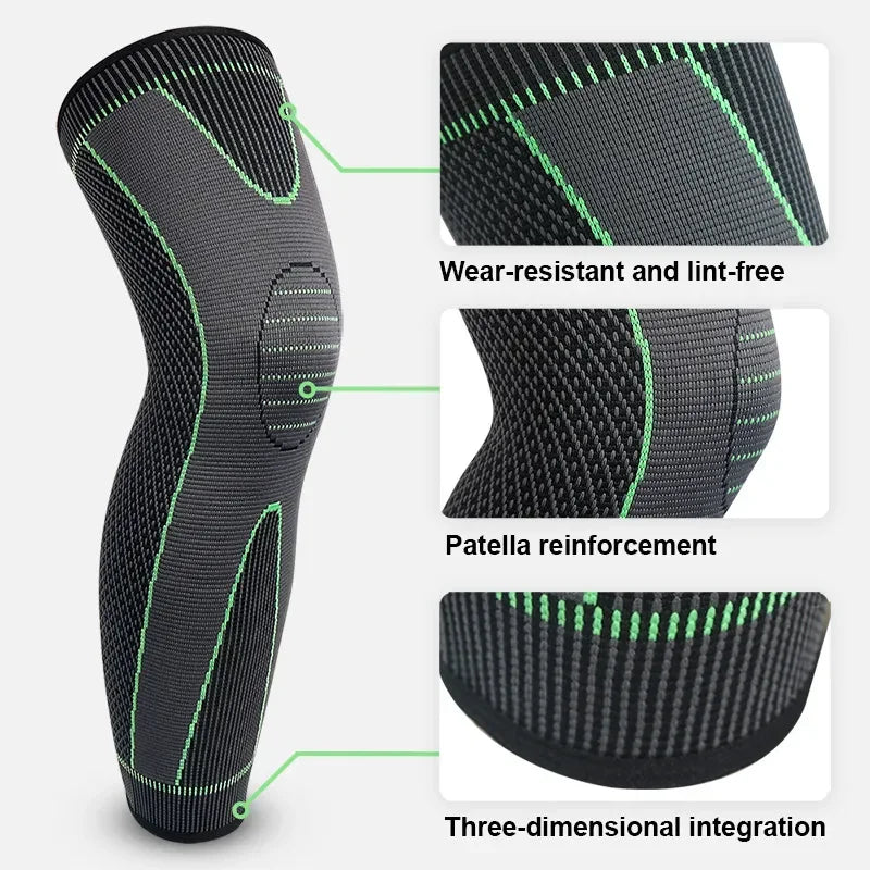 Elastic non-slip knee sleeve with adjustable compression strap polyester - product image