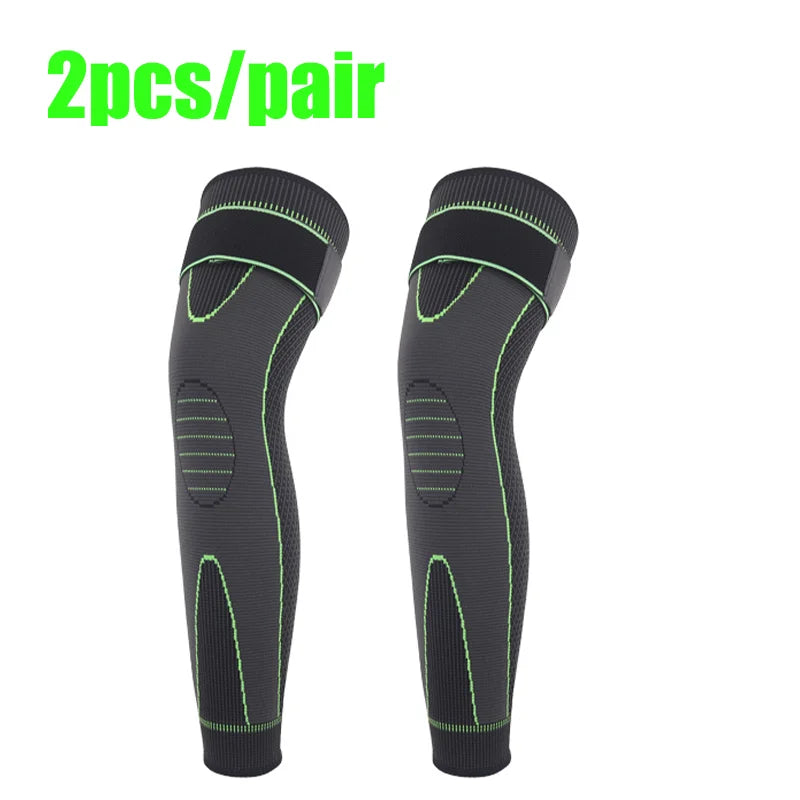 Elastic non-slip knee sleeve with adjustable compression strap polyester - product image