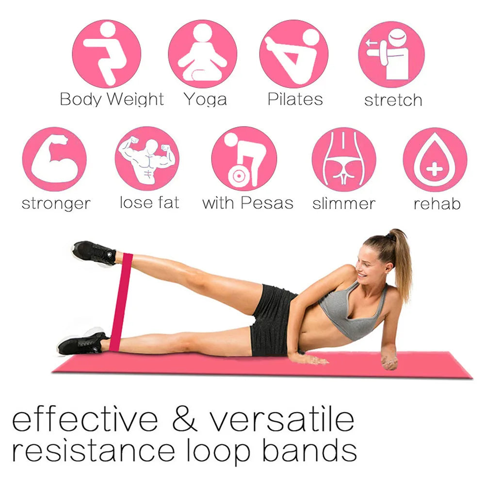 Elastic resistance bands set for home training yoga and strength workouts - product image