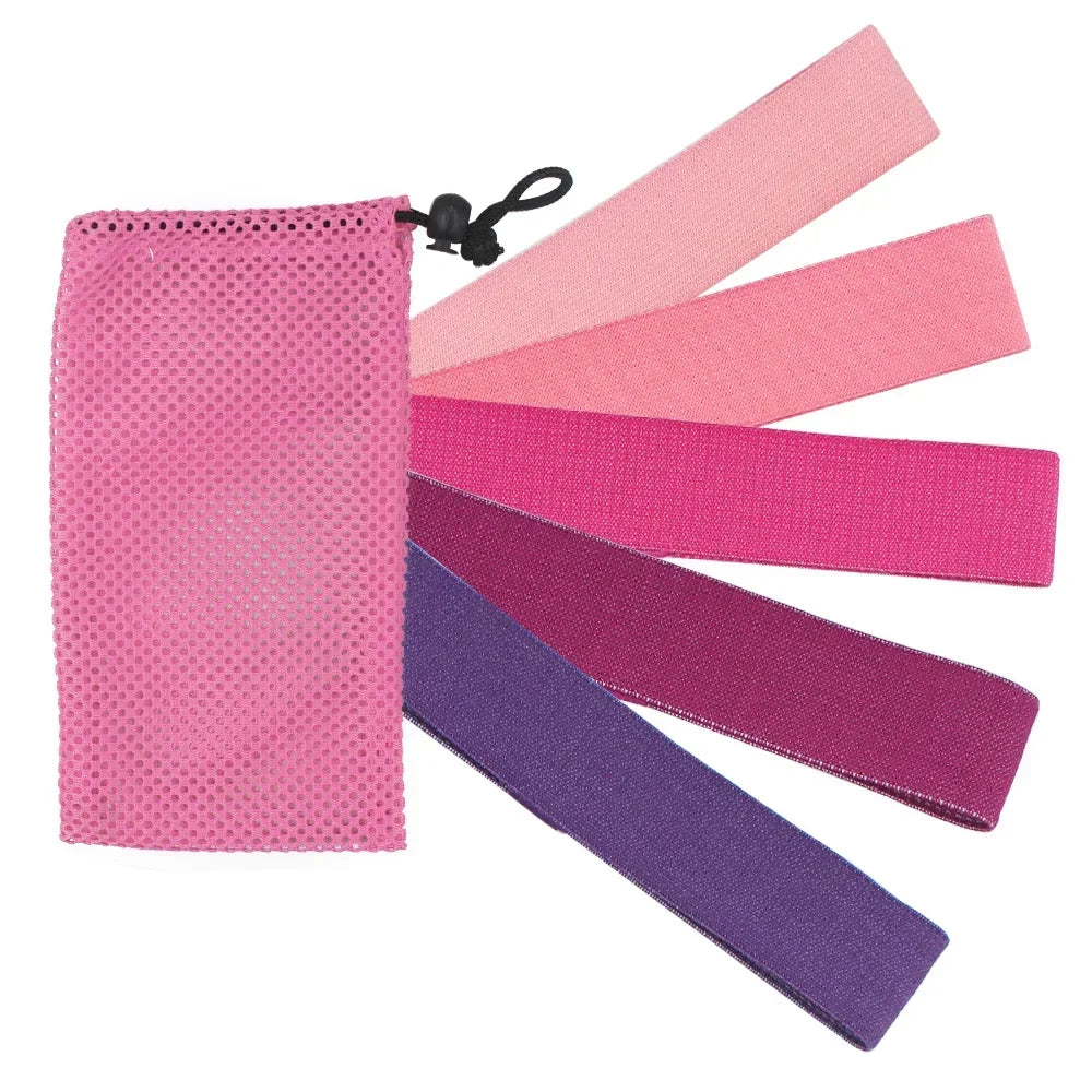 Elastic resistance bands set for home training yoga and strength workouts - product image