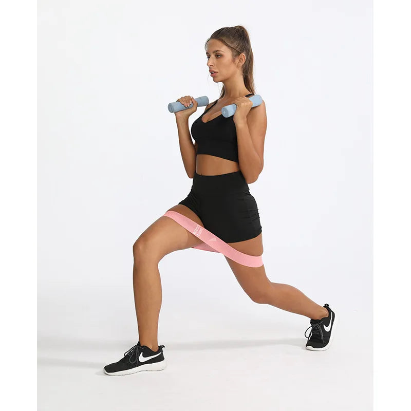 Elastic resistance bands set for home training yoga and strength workouts - product image