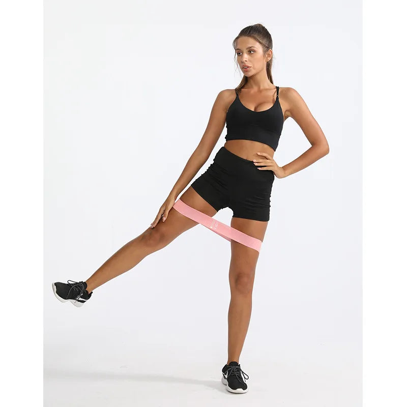 Elastic resistance bands set for home training yoga and strength workouts - product image