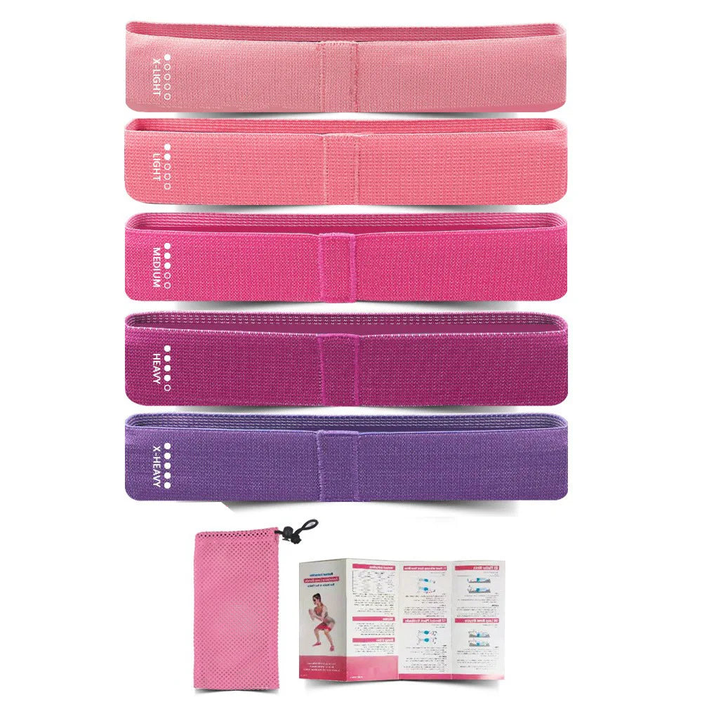 Elastic resistance bands set for home training yoga and strength workouts - product image
