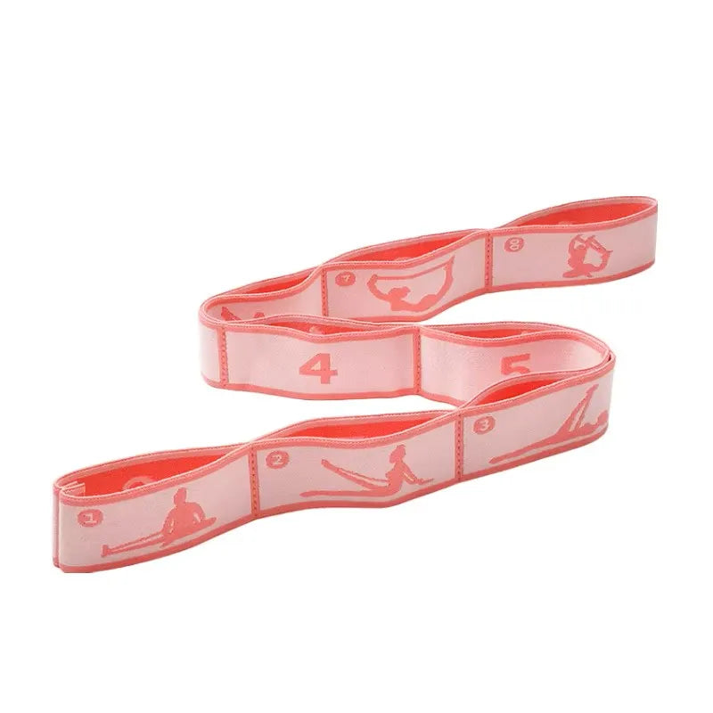 Elastic resistance yoga stretching band with multi-loop design for pilates and training - product image