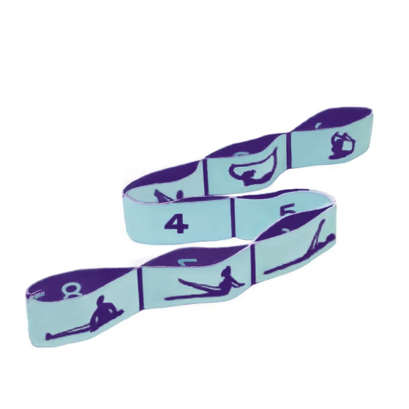 Elastic resistance yoga stretching band with multi-loop design for pilates and training - product image
