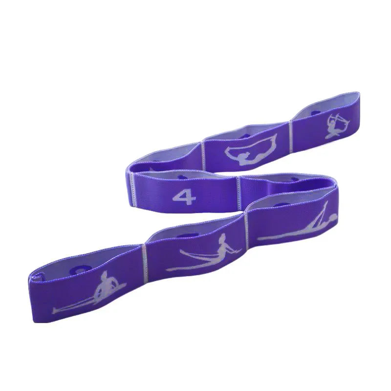 Elastic resistance yoga stretching band with multi-loop design for pilates and training - product image