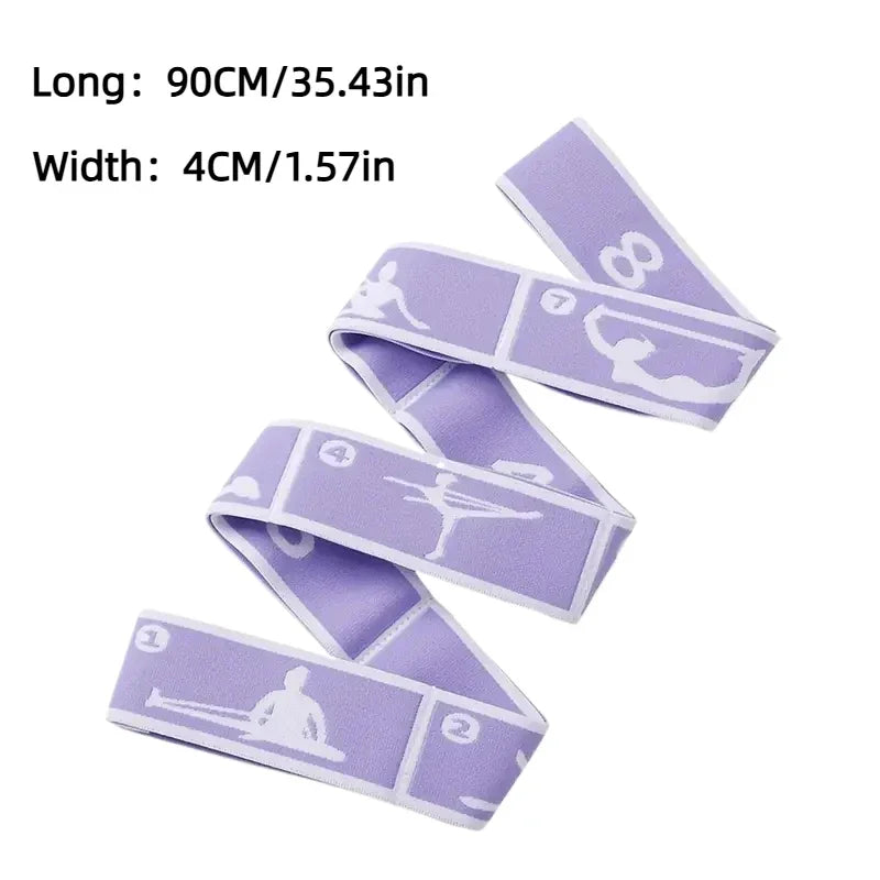 Elastic resistance yoga stretching band with multi-loop design for pilates and training - product image