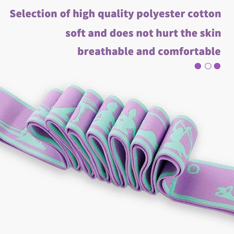 Elastic resistance yoga stretching band with multi-loop design for pilates and training - product image
