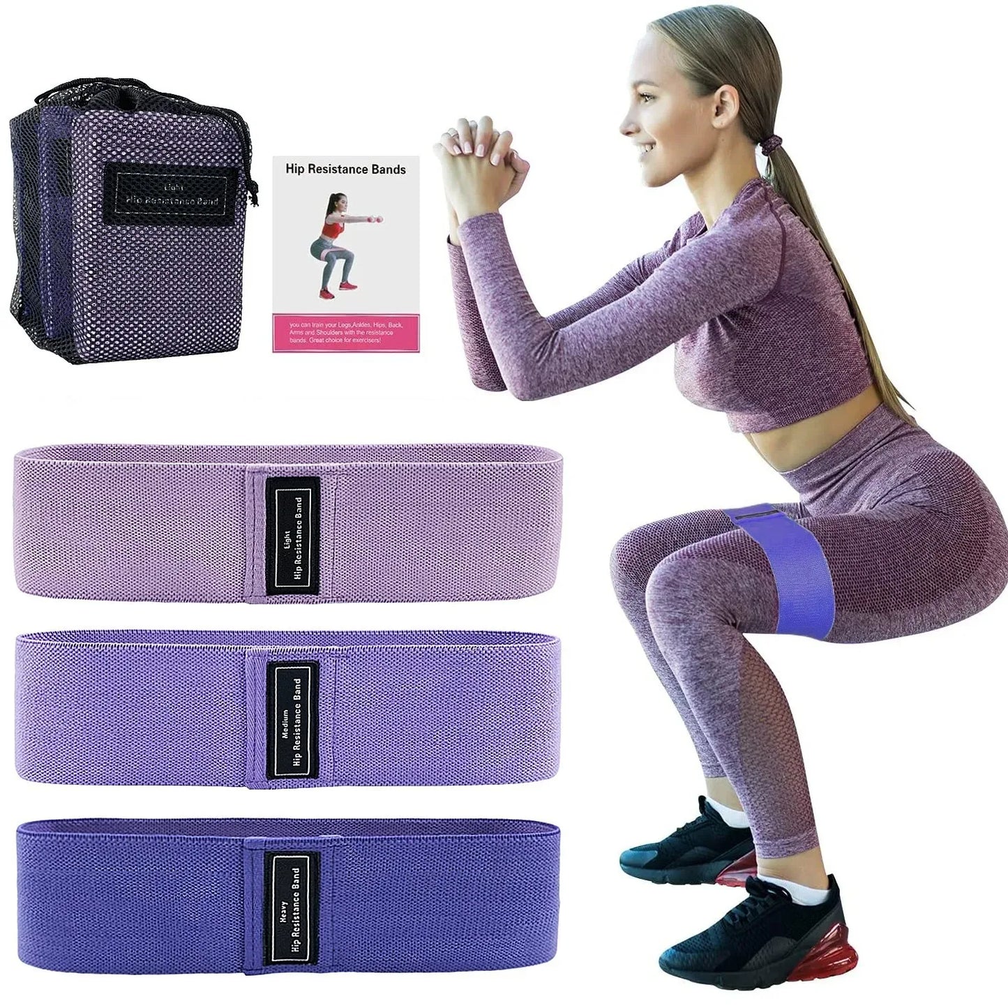 Elastic yoga rally belt for hip training with resistance and deep squat support - product image