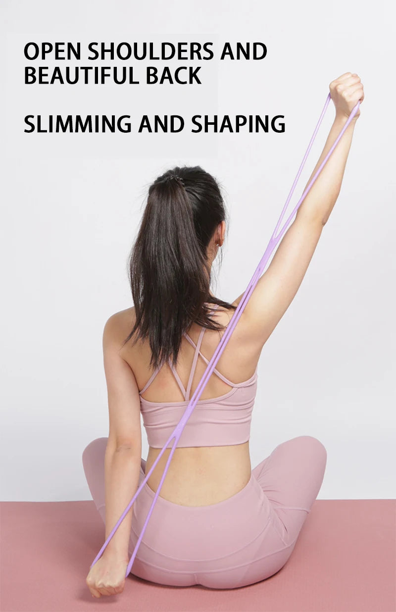 Elastic yoga resistance bands for chest expansion and strength training - product image