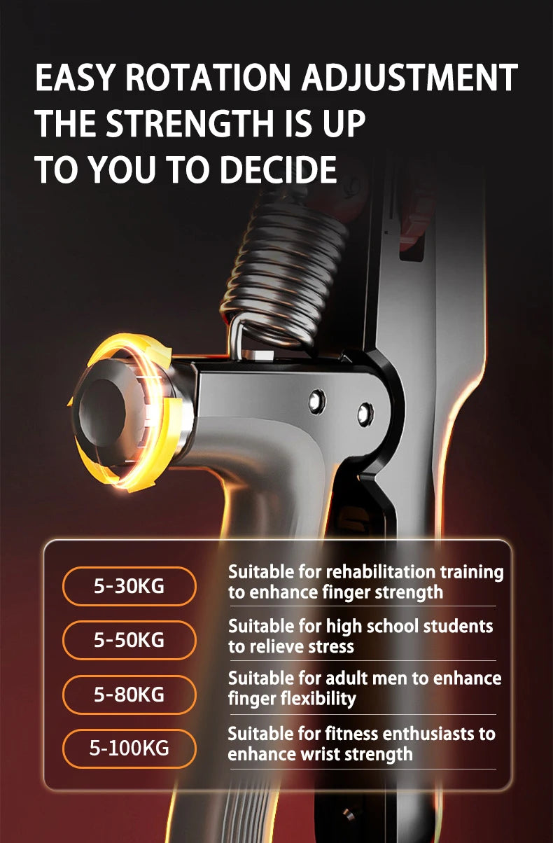 Electronic counting adjustable grip strength training device for hands - product image
