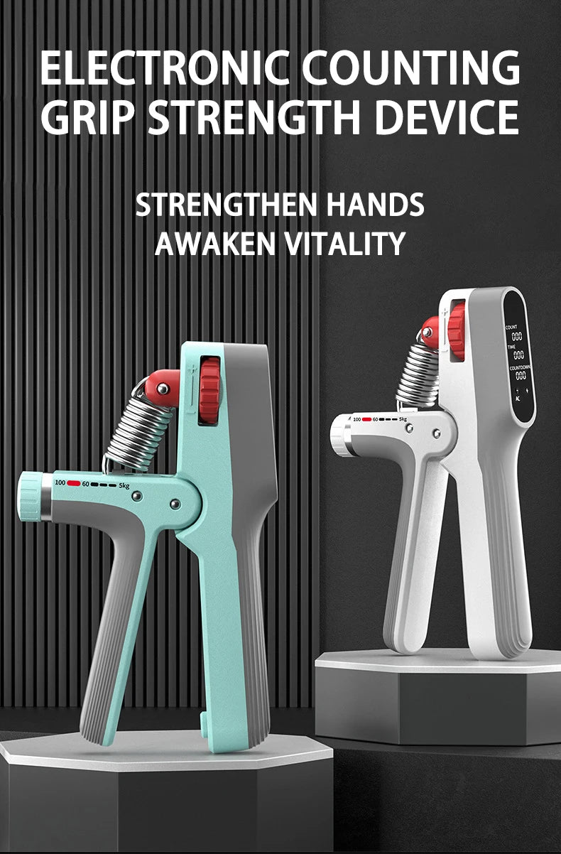 Electronic counting adjustable grip strength training device for hands - product image