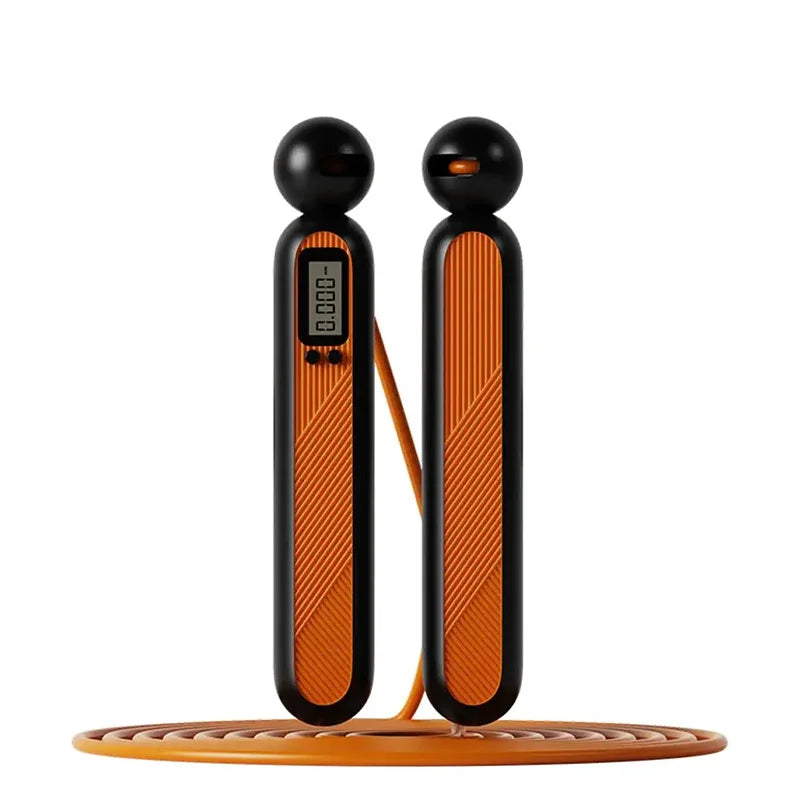 Electronic counting jump rope with 360° rotation and adjustable length - product image
