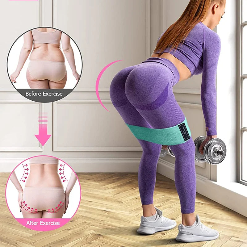 Fabric booty bands set with non-slip thick elastic for squats and hip workouts - product image