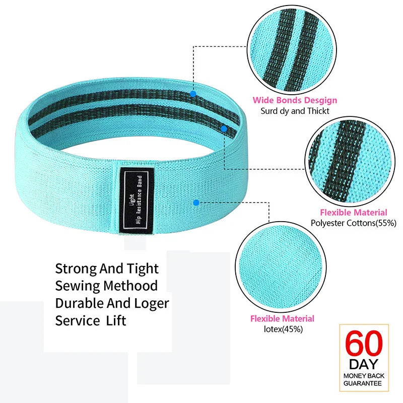 Fabric booty bands set with non-slip thick elastic for squats and hip workouts - product image