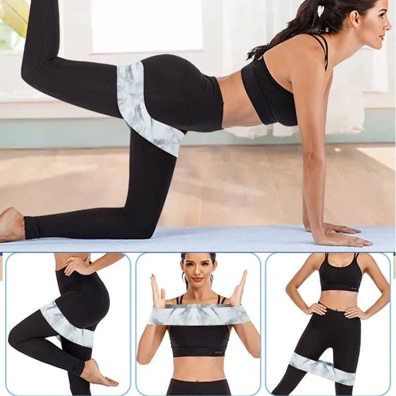 Fabric squat loop resistance bands with anti-slip grip for fitness and yoga training - product image