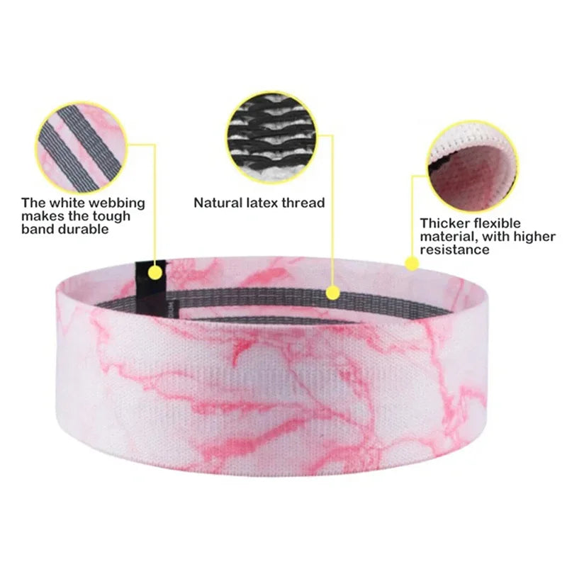 Fabric squat loop resistance bands with anti-slip grip for fitness and yoga training - product image