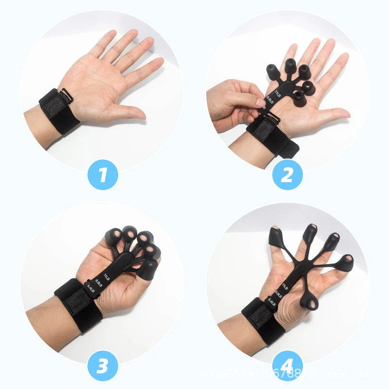 Finger gripper exerciser with 6 resistance levels for hand strength training - product image
