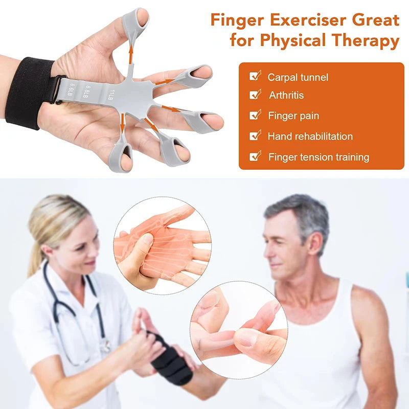 Finger gripper exerciser with 6 resistance levels for hand strength training - product image