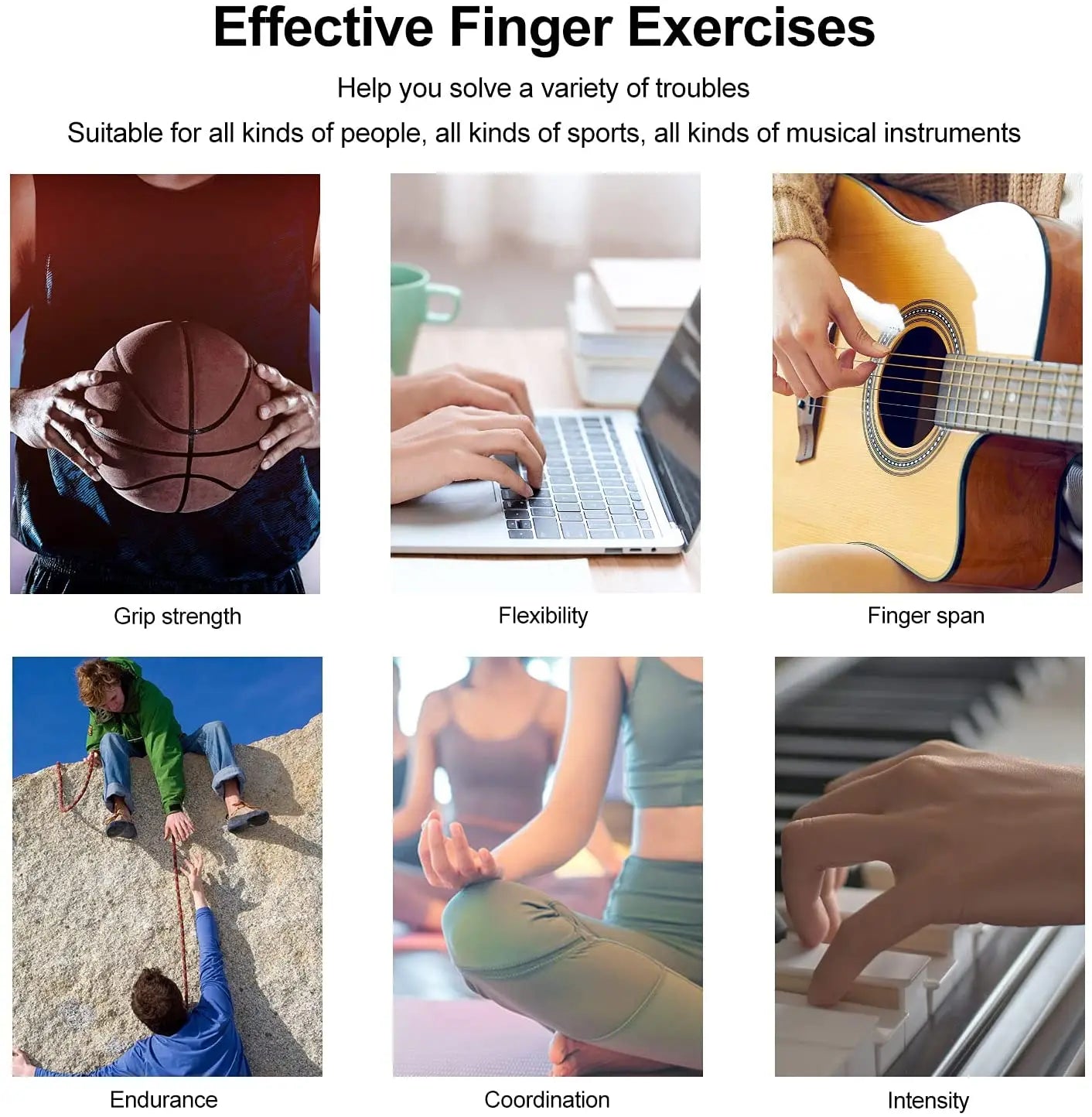 Finger stretcher grip strengthener with silicone for hand therapy and forearm exercise - product image