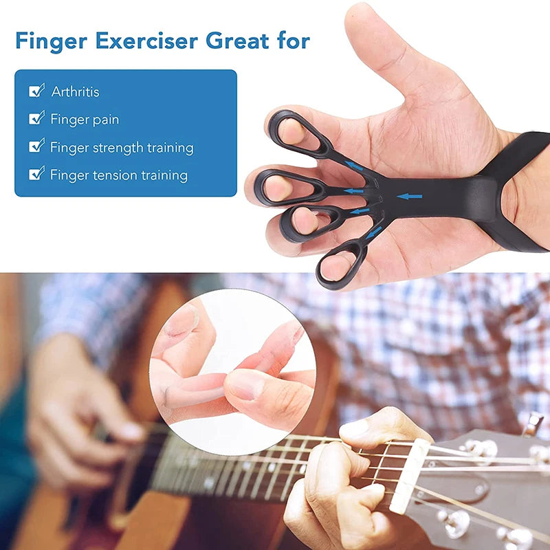Finger stretcher grip strengthener with silicone for hand therapy and forearm exercise - product image