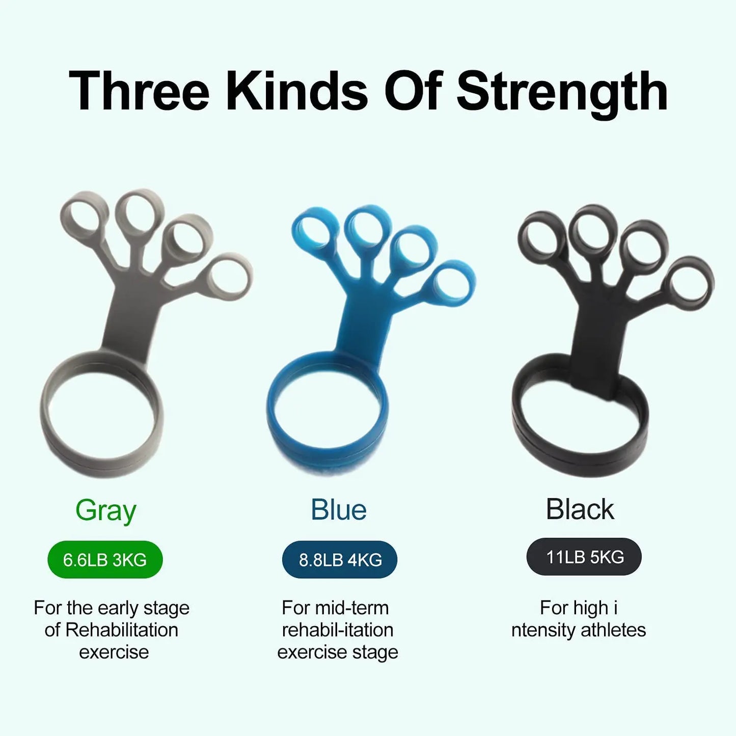 Finger stretcher grip strengthener with silicone for hand therapy and forearm exercise - product image