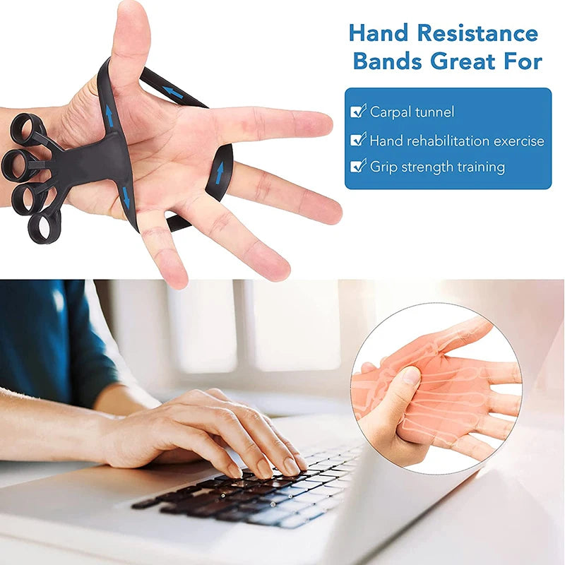 Finger stretcher grip strengthener with silicone for hand therapy and forearm exercise - product image