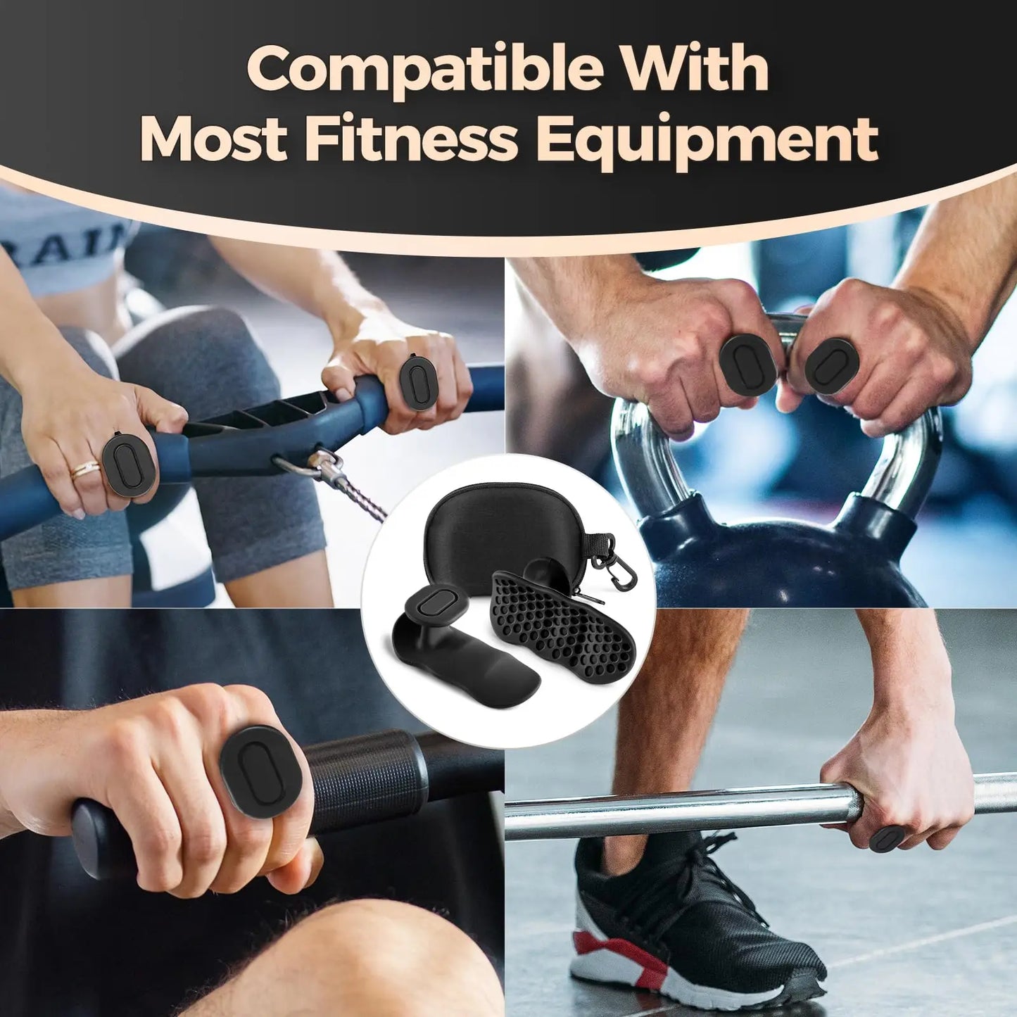 Fingerless workout gym grips with silicone palm protection for weight lifting - product image