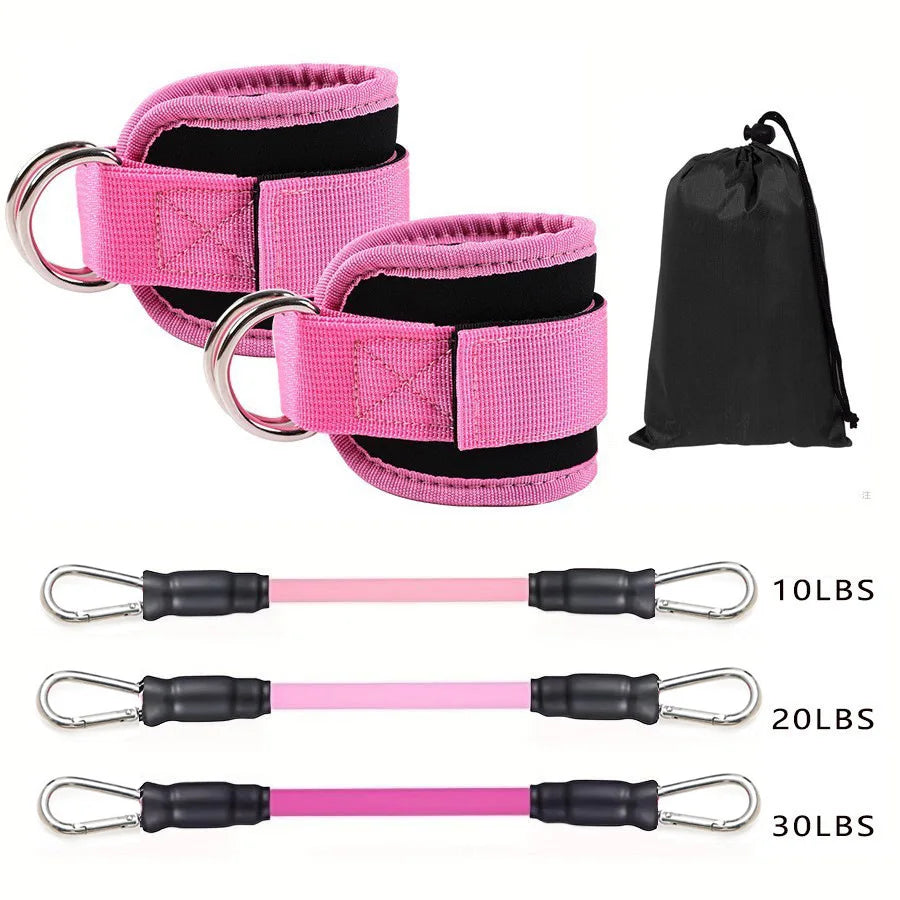 Fitness ankle buckle and leg training strap with double d-ring for hip workout - product image