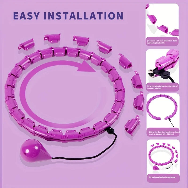 Fitness hoop with adjustable weights for home exercise and entertainment - product image