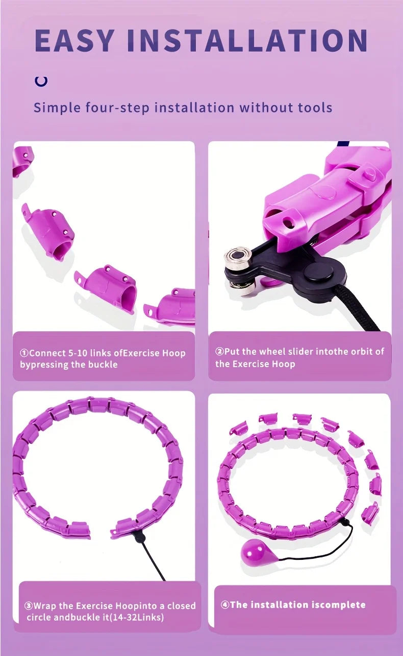 Fitness hoop with adjustable weights for home exercise and entertainment - product image