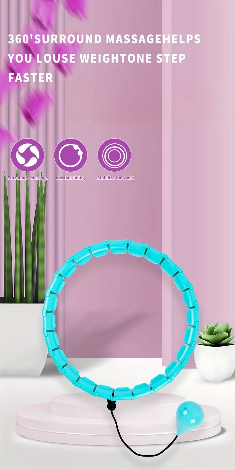 Fitness hoop with adjustable weights for home exercise and entertainment - product image