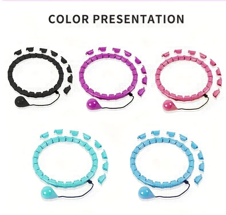 Fitness hoop with adjustable weights for home exercise and entertainment - product image