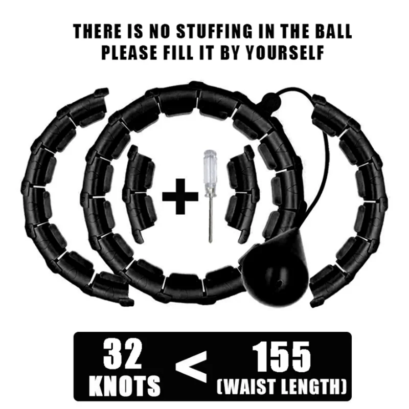 Fitness hoop with adjustable weights for home exercise and entertainment - product image