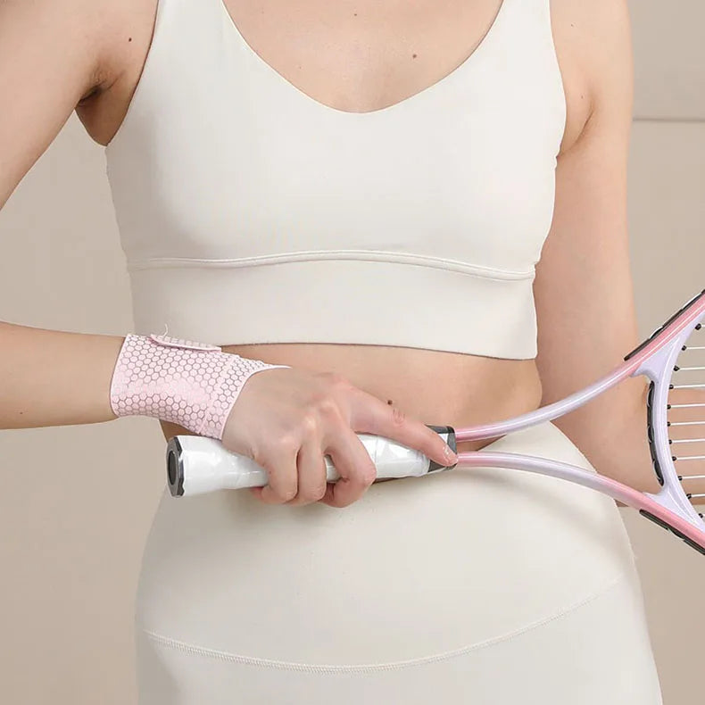 Fixed spandex sport wrist guard with fastener tape and adjustable support - product image