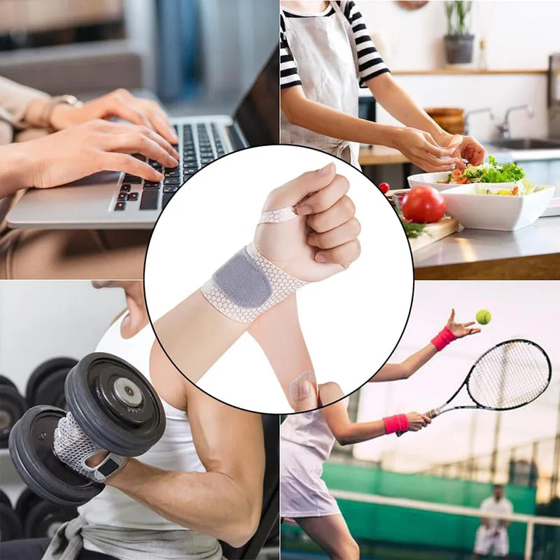 Fixed spandex sport wrist guard with fastener tape and adjustable support - product image